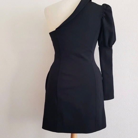 Misha black one shoulder blazer dress - Picture 3 of 4